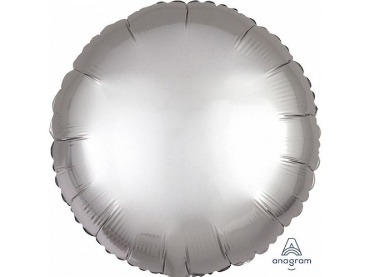 Folienballon Kreis Satin silber 45 cm