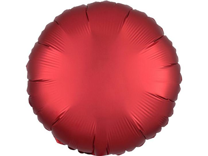 Folienballon Kreis Satin rot 45 cm