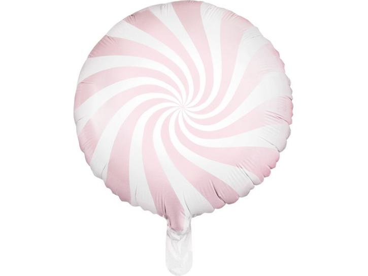 Folienballon Candy Swirl rosa/weiß