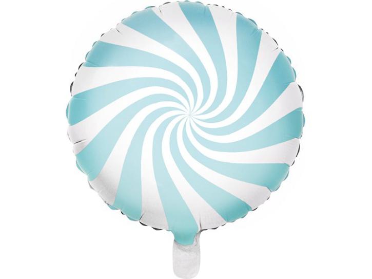 Folienballon Candy Swirl hellblau/weiß