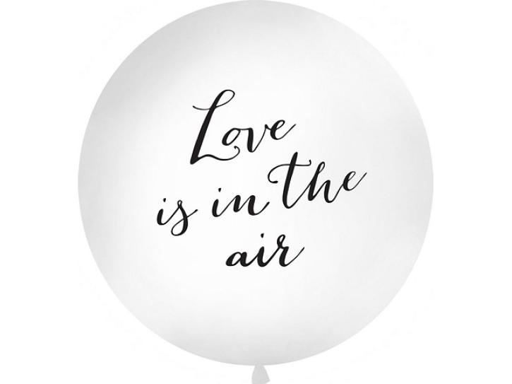 Latexballon weiß Love is in the air 1m