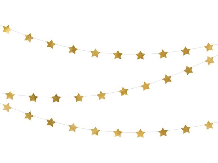 Girlande Sterne gold 3,6m
