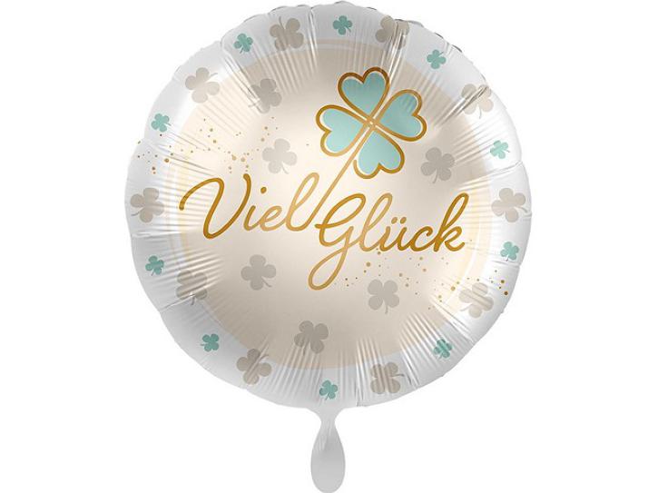 Folienballon Viel Glück Kleeblatt 43 cm