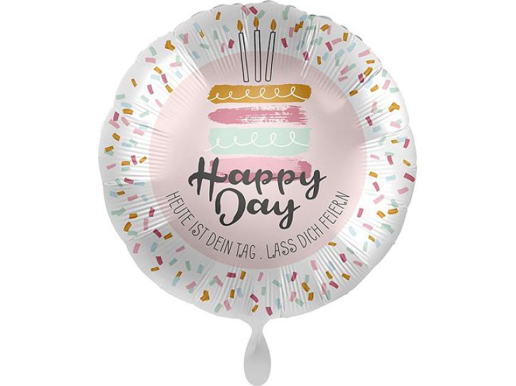 Folienballon Happy Day Cake 43 cm