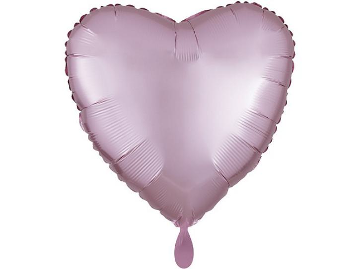 Folienballon Herz rosa Satin 43 cm