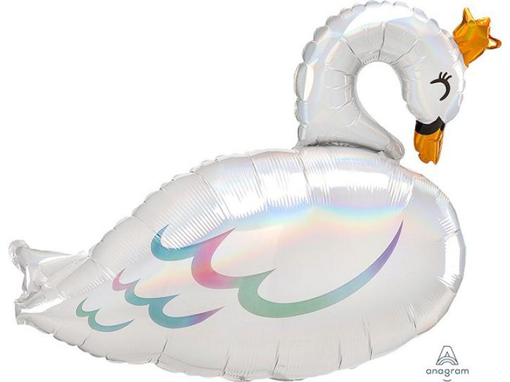 Folienballon XXL Iridescent Swan 73cm