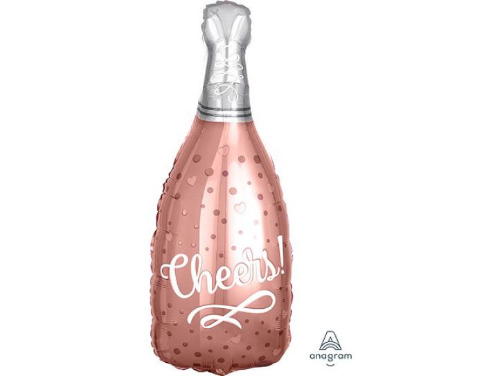 Folienballon Flasche Cheers Rose 66cm