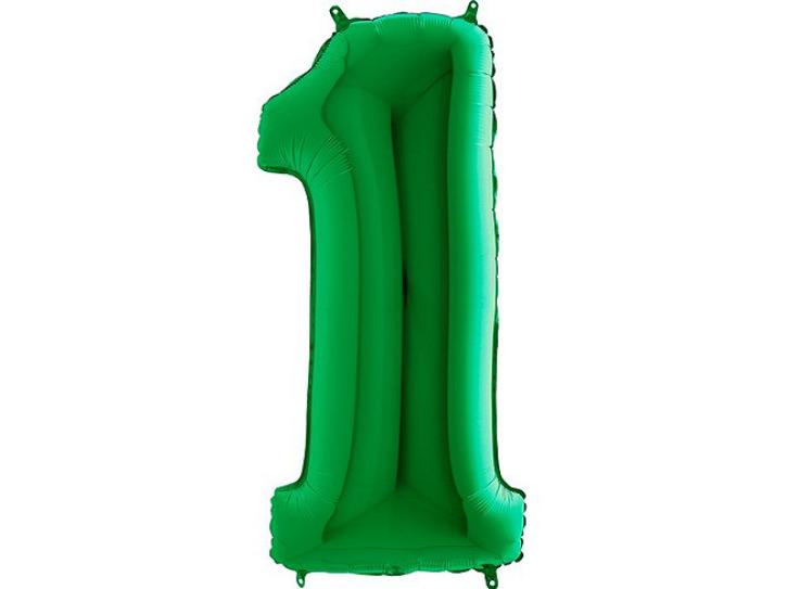 Folienballon Zahl 1 grün