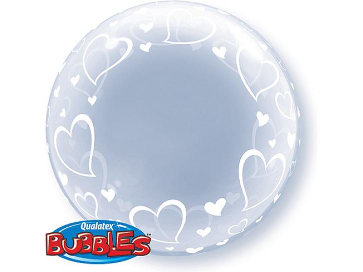 Ballon Bubble transparent 24 Hearts