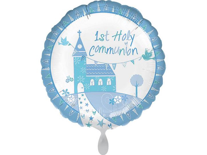 Folienballon Communion Church blue