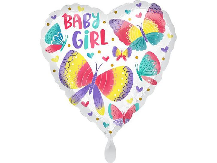 Folienballon Baby Girl Schmetterlinge