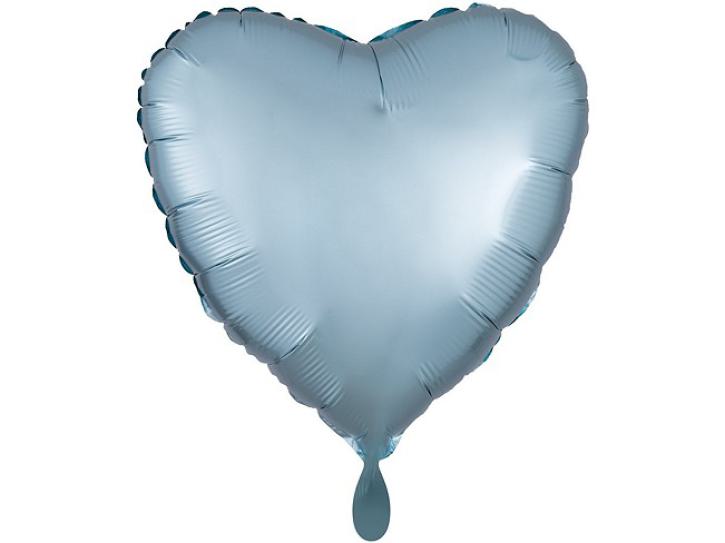 Folienballon Herz blau Satin 43 cm