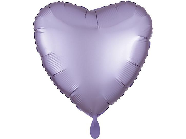 Folienballon Herz flieder Satin 43 cm