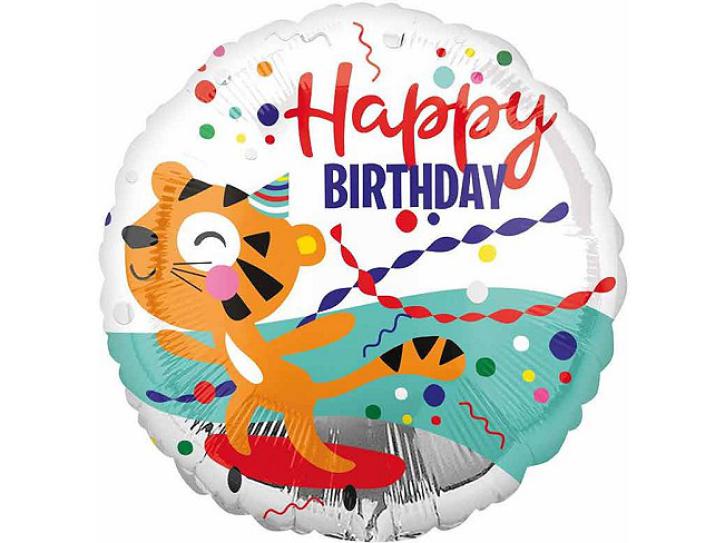 Folienballon Happy Tiger Geburtstag 43cm