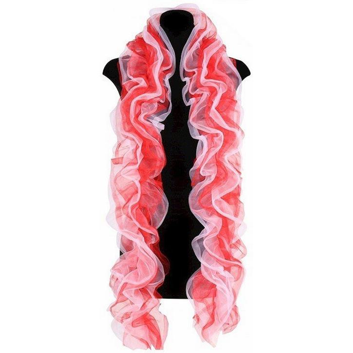Organza - Boa deluxe, rot-weiß