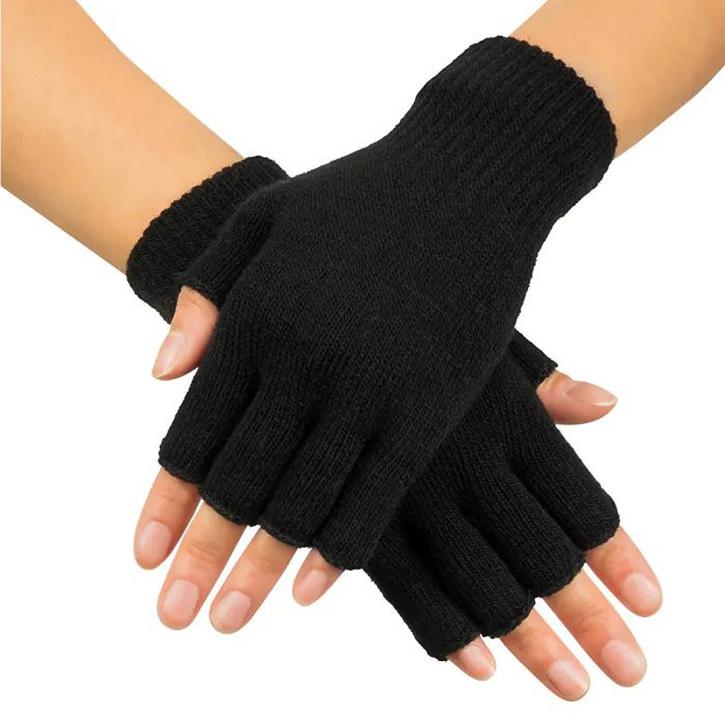 Handschuhe fingerlos schwarz