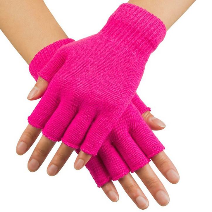 Handschuhe fingerlos neonpink