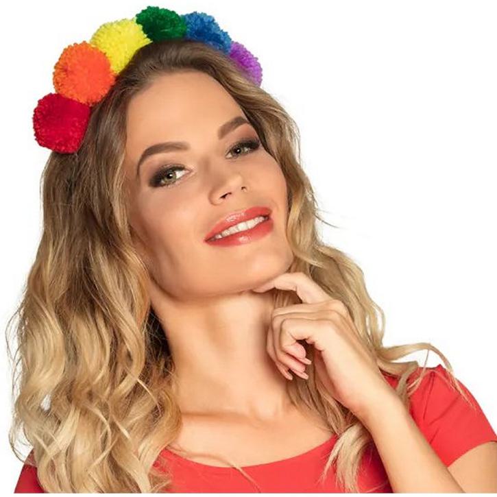 Haarreif bunt Pompons