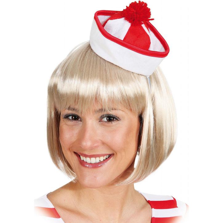 Minihut Sailor rot/weiß
