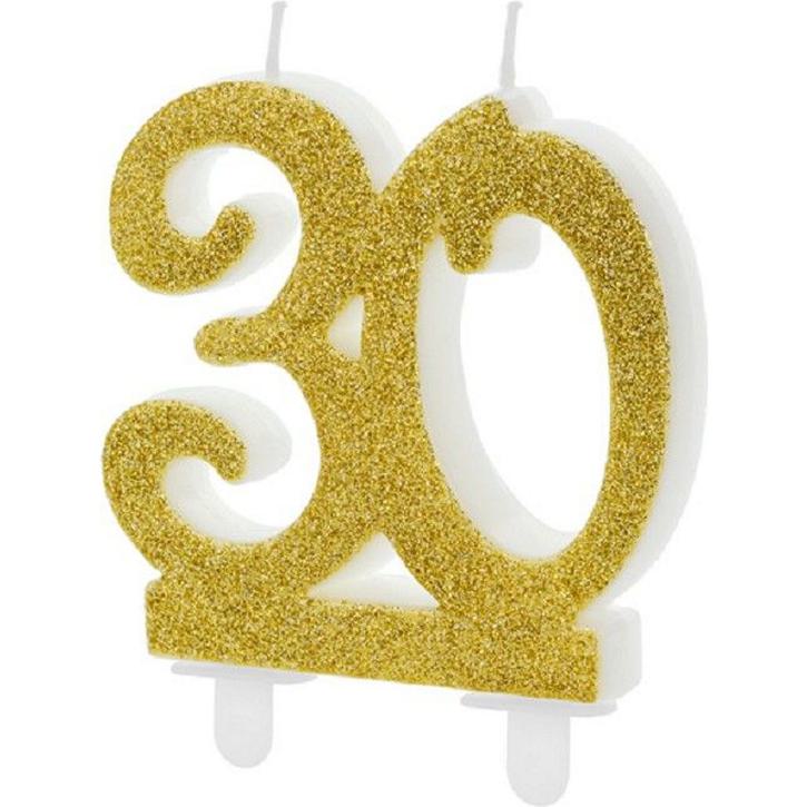 Zahlenkerze 30 gold