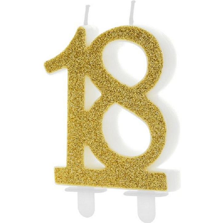 Zahlenkerze 18 gold