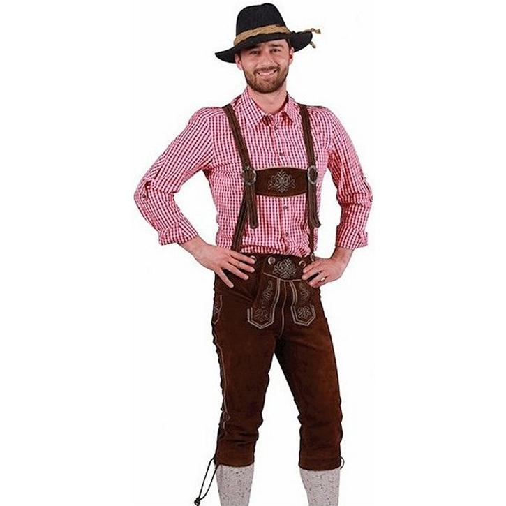 Lederhose dunkelbraun Gr. 48