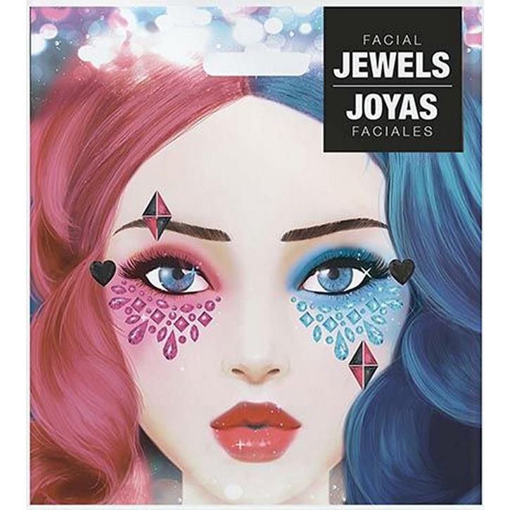 Gesichtstattoo Strass Harlekin