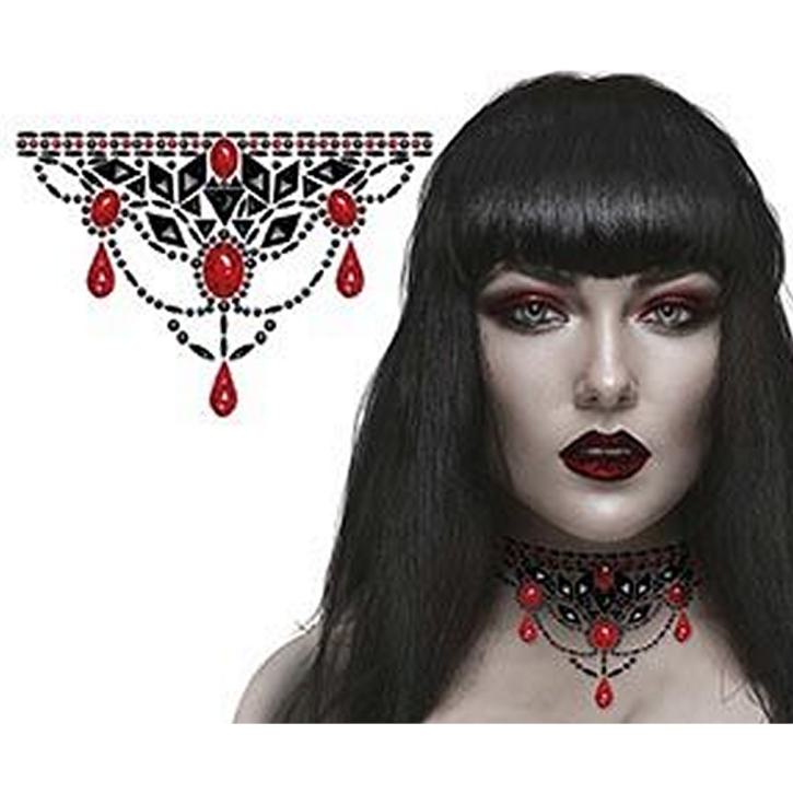 Gesichtstattoo Strass Gothik