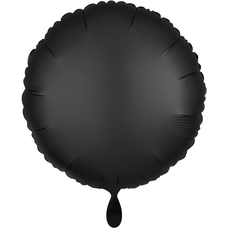 Folienballon Kreis schwarz Satin 45cm