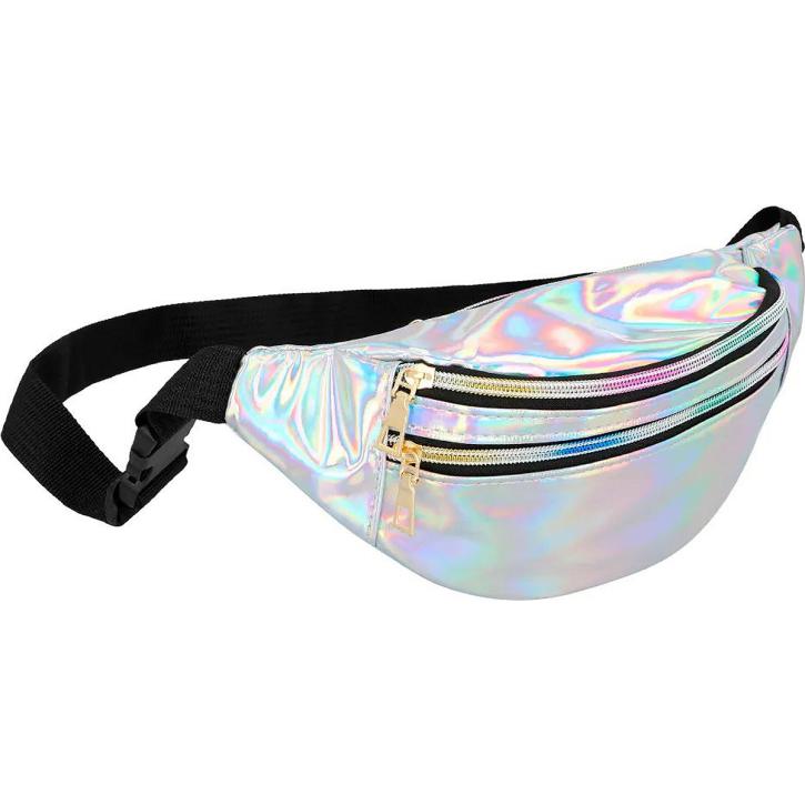 Bauchtasche silber holo
