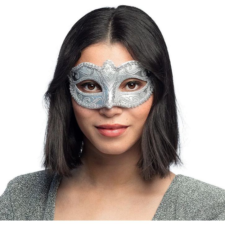 Maske Venice silber