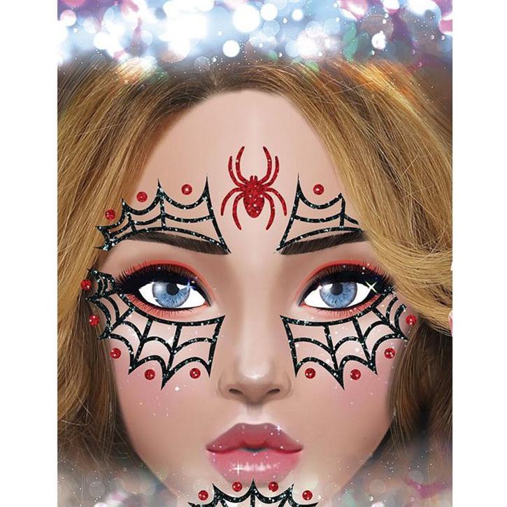 Gesichtstattoo Spinnennetz