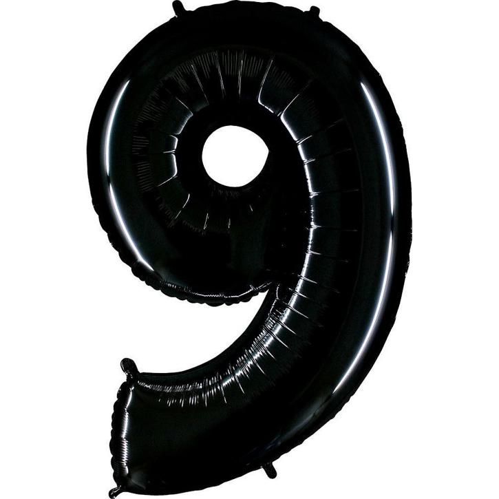 Folienballon Zahl 9 schwarz