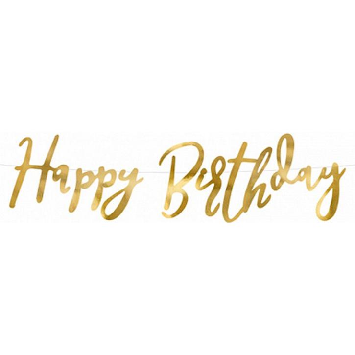 Banner Happy Birthday gold