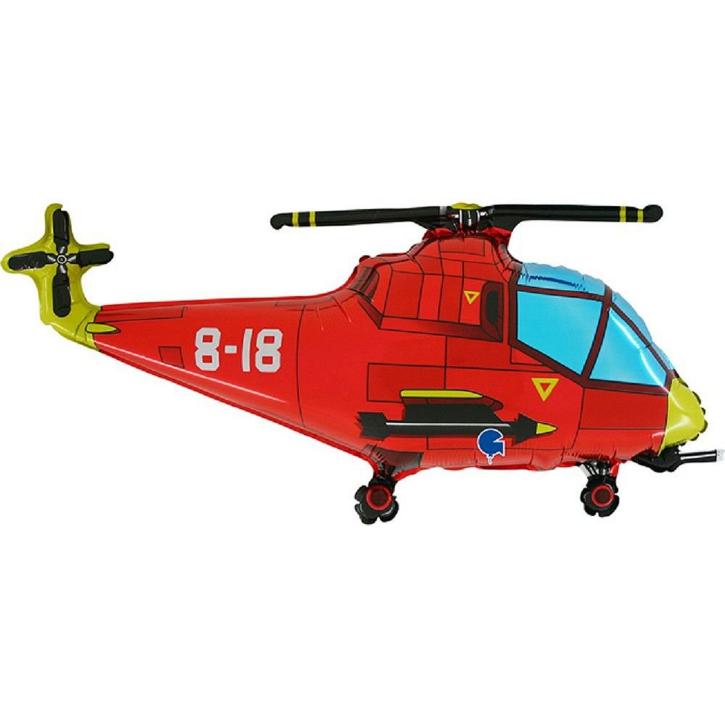 Folienballon Helicopter rot 102cm