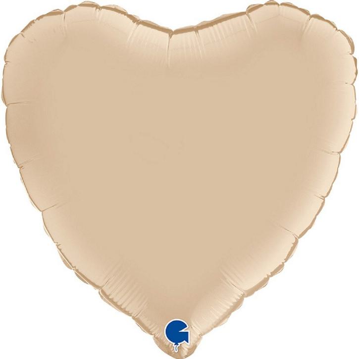 Folienballon Herz cream Satin 45cm