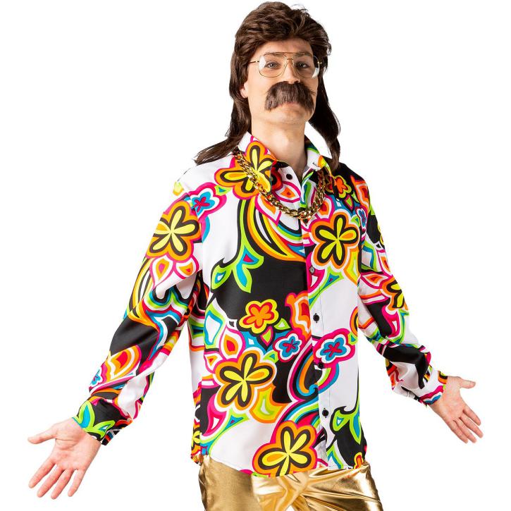 Hemd Hippie Blumen Gr. 48/50