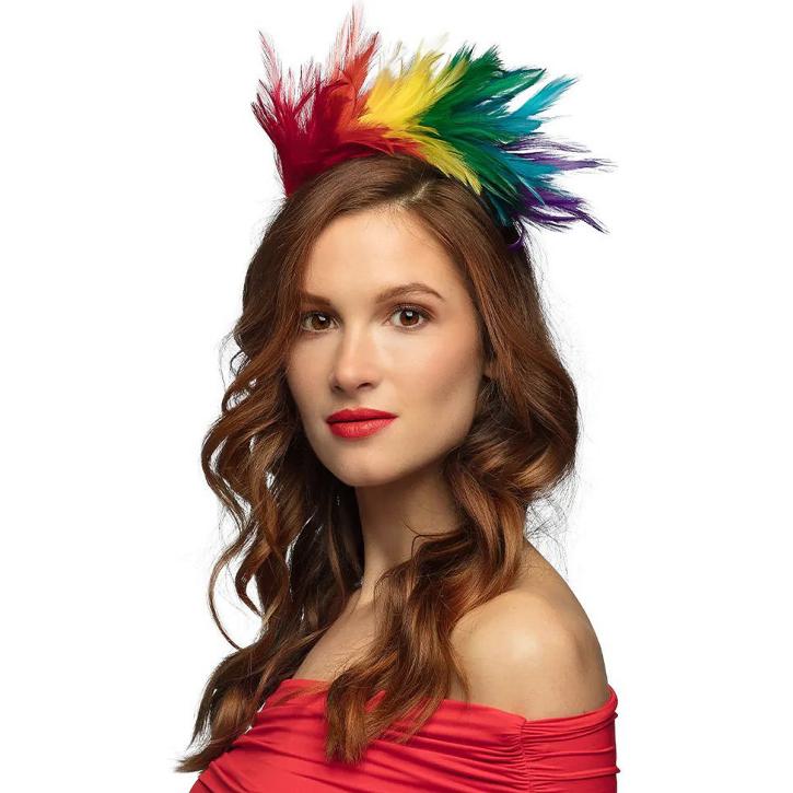 Haarreif bunte Federn