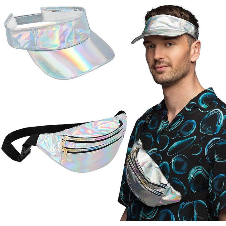 Set silber Mutze, Tasche
