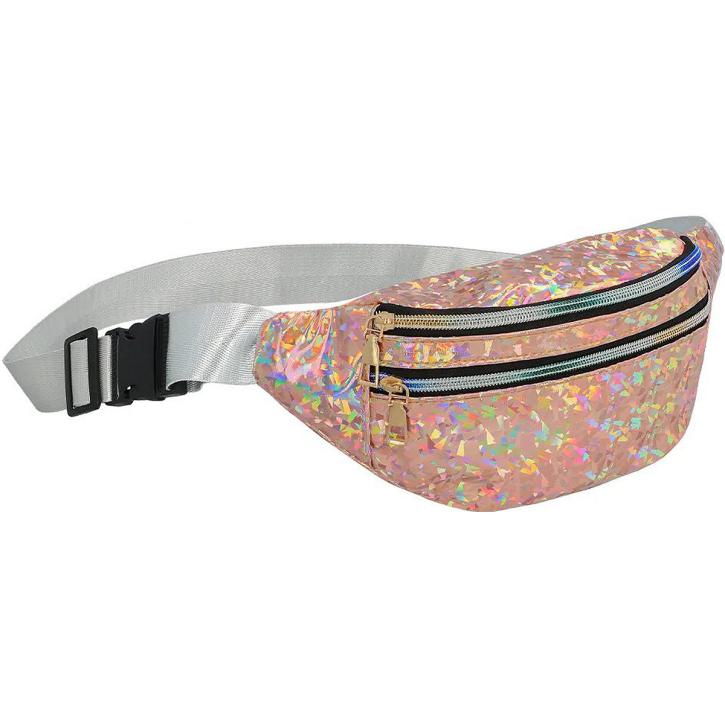 Bauchtasche rosegold holographisch