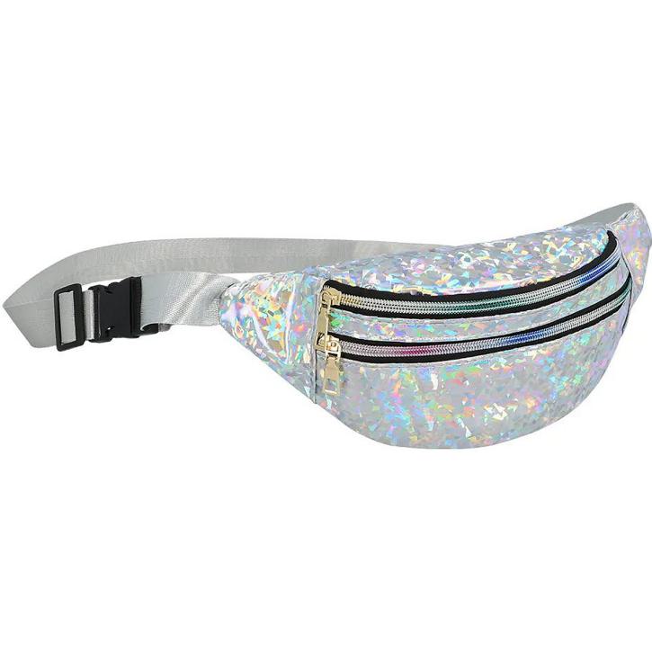 Bauchtasche silber holographisch