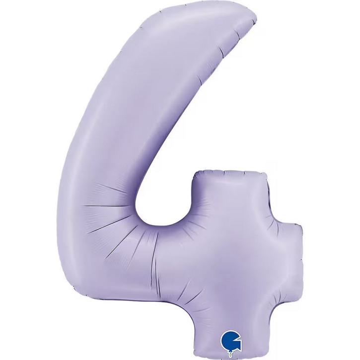 Folienballon Zahl 4 satin flieder