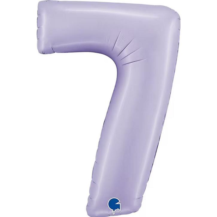 Folienballon Zahl 7 satin flieder