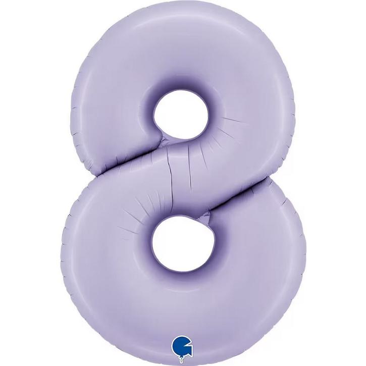 Folienballon Zahl 8 satin flieder
