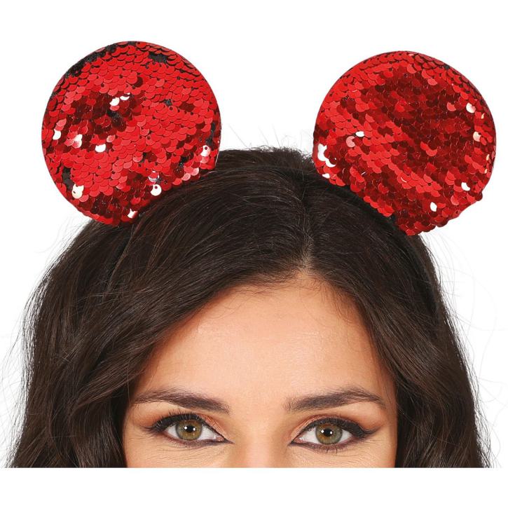 Haarreif Karnevalsmaus Pailletten