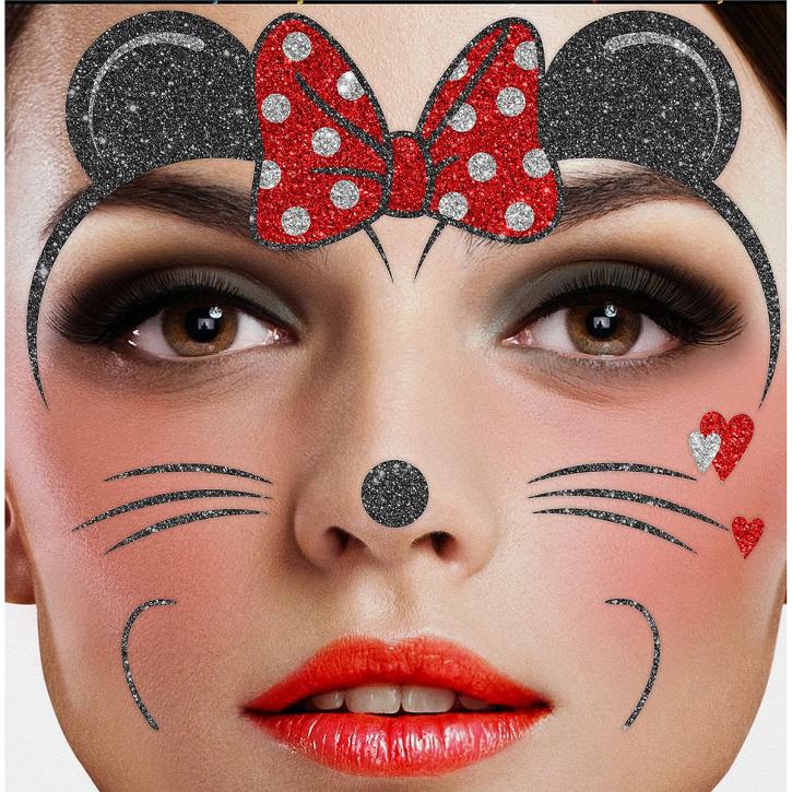 Gesichts-Tattoo Karnevalsmaus