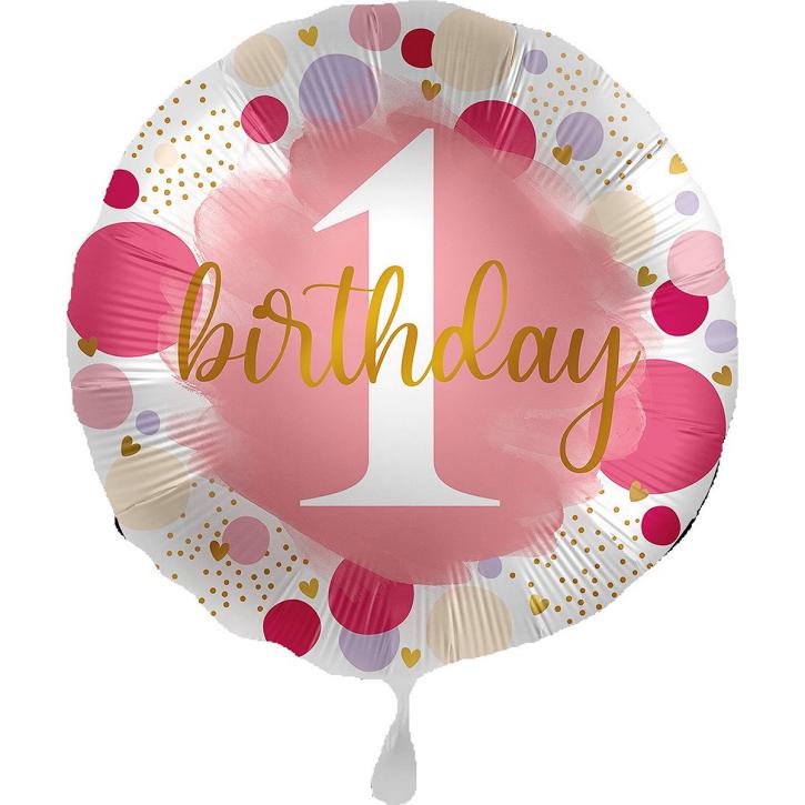 Folienballon 1.Geburtstag rosa