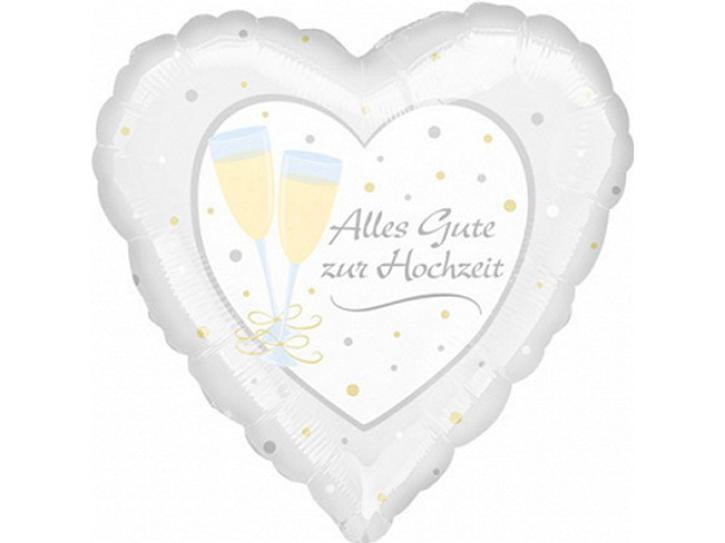 Folienballon Herz Alles Gute zur Hochzeit