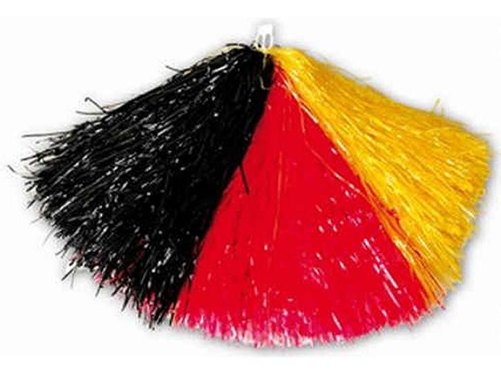 Cheerleader Pompon schwarz/rot/gelb