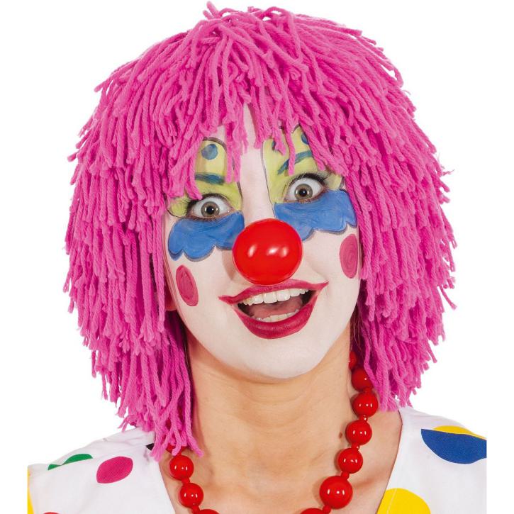 Perücke Clown Wolle pink